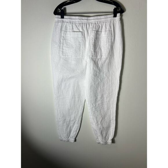 Cabi White Long Sleeve Textured Cotton Button Up Shirt and Pants Set Sz M - Picture 5 of 5